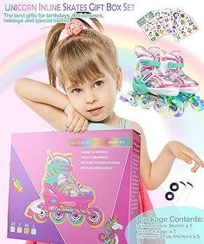 Amazon.com : Unicorn Rainbow Inline Skates for Girls Teens